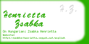 henrietta zsabka business card